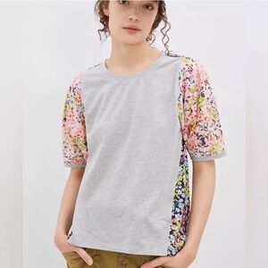 Anthropologie Maeve gray and floral top